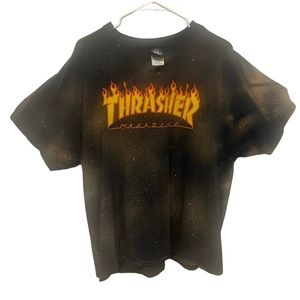 Trasher Magazine tshirt black tie dye / acid dye XL shirt